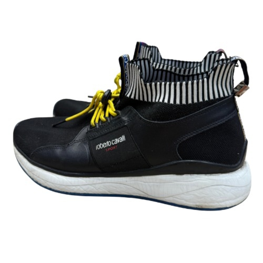 Roberto Cavalli Sport Men's Black Sock Knit Logo Lace Up Sneakers US 10 EU 43